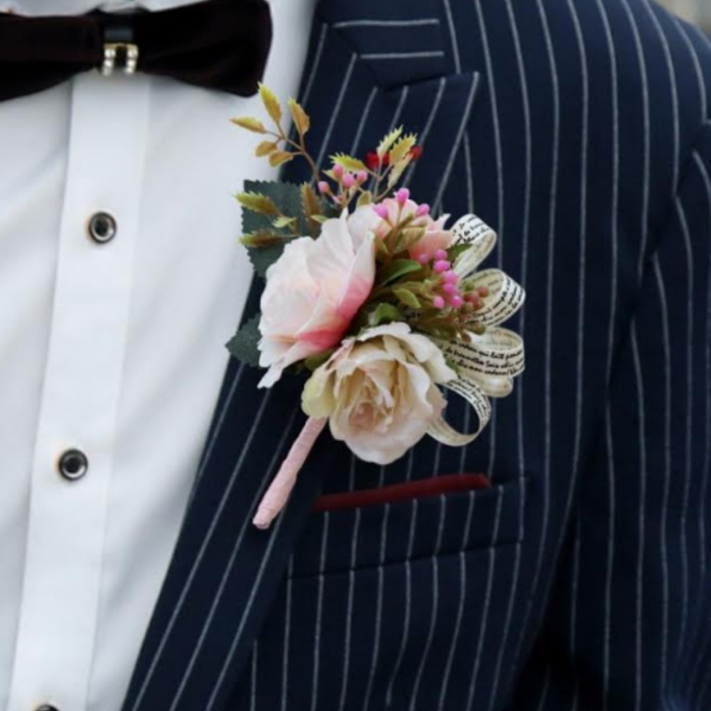 x4 Mens Flower Pink Prom Wedding Boutonnières